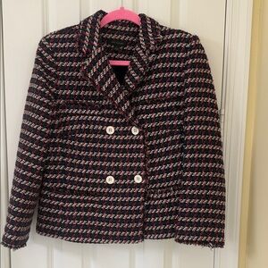 Ann Taylor Black and Red Tweed Blazer